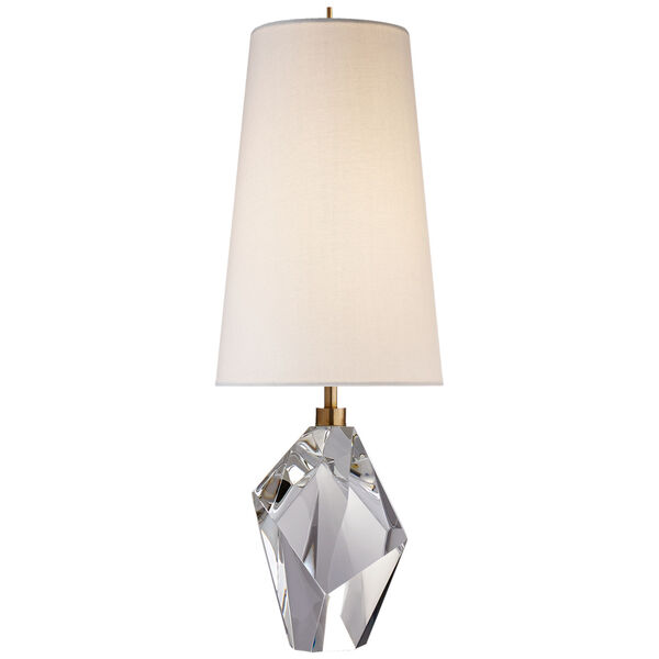 Halcyon Accent Table Lamp in Crystal with Linen Shade by Kelly Wearstler, image 1