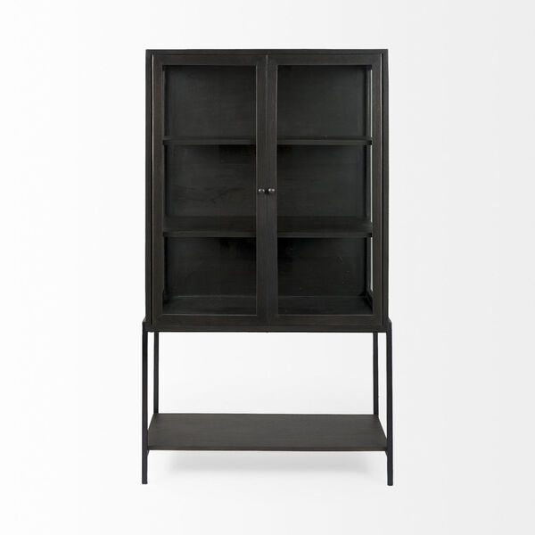 Arelius Dark Brown and Black Display Cabinet, image 2