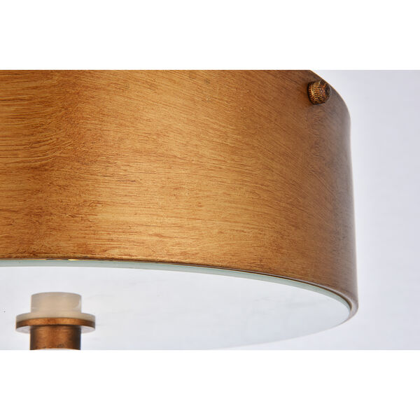 Hazen Vintage Gold and Frosted White Two-Light Flush Mount, image 4