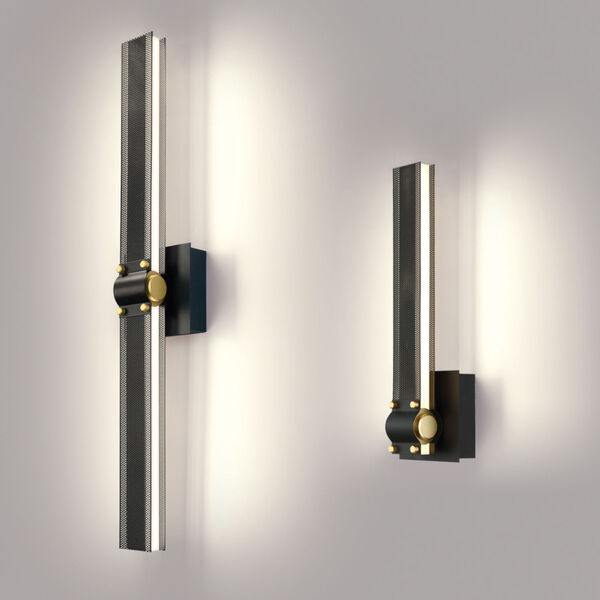 Admiral Matte Balck and Gold LED Wall Sconce, image 4