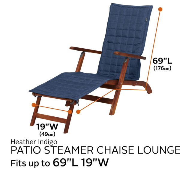 Oak Heather Indigo Patio Steamer Chaise Cover, image 4