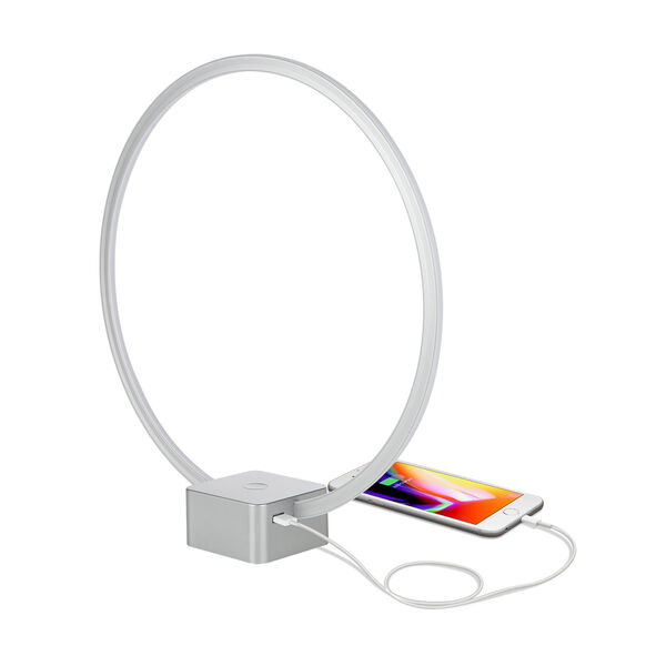 Circle Silver Integrated LED Table Lamp, image 1