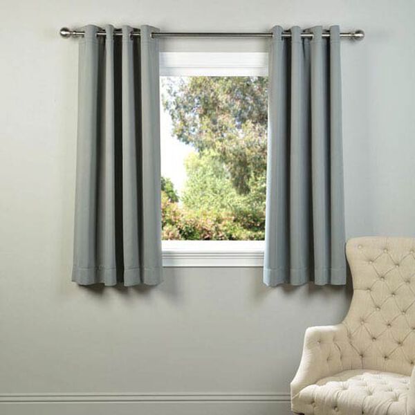 Gray 63 x 50-Inch Grommet Blackout Curtain Panel Pair, image 1