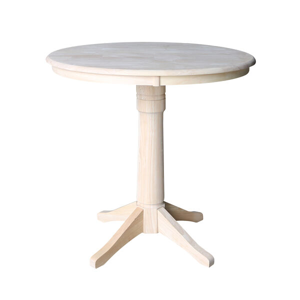 Unfinished 36-Inch Straight Pedestal Counter Height Table, image 1