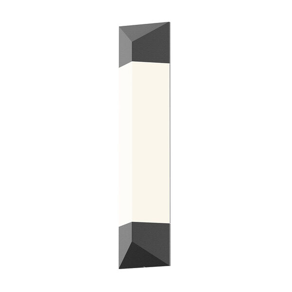 Inside-Out Triform Textured Gray 24-Inch LED Wall Sconce with White Optical Acrylic Shade, image 1