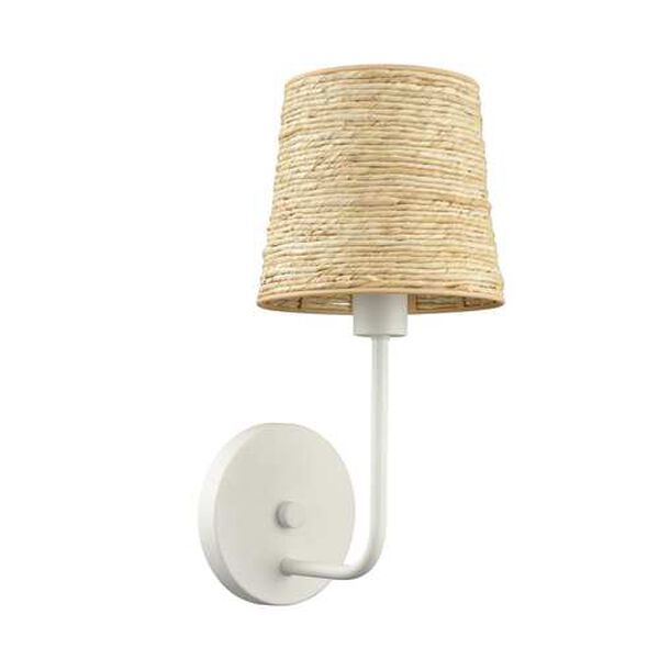 Abaca Textured White One-Light Wall Sconce, image 2