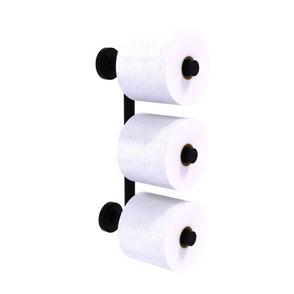 Waverly Place Matte Black Three Roll Toilet Paper Holder, image 1