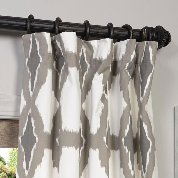 Sorong Grey Printed Single Curtain Panel 50 x 84, image 2