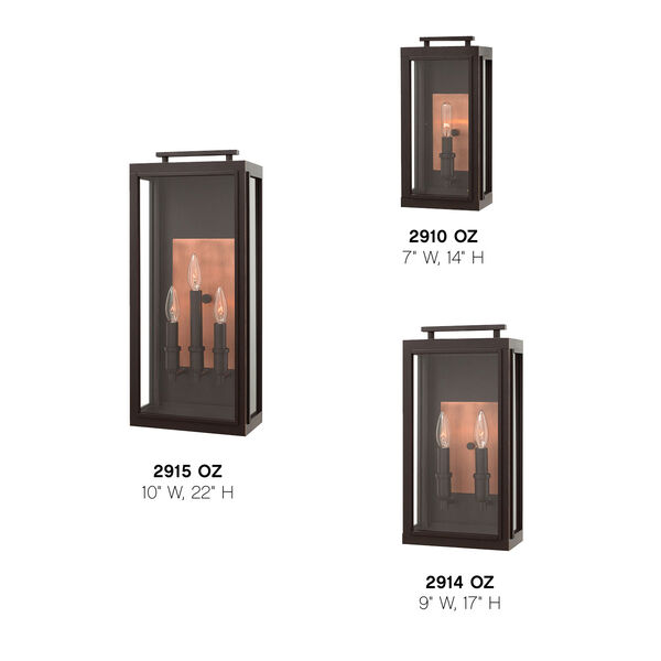Sutcliffe Oil Rubbed Bronze Three-Light Outdoor Wall Sconce, image 5