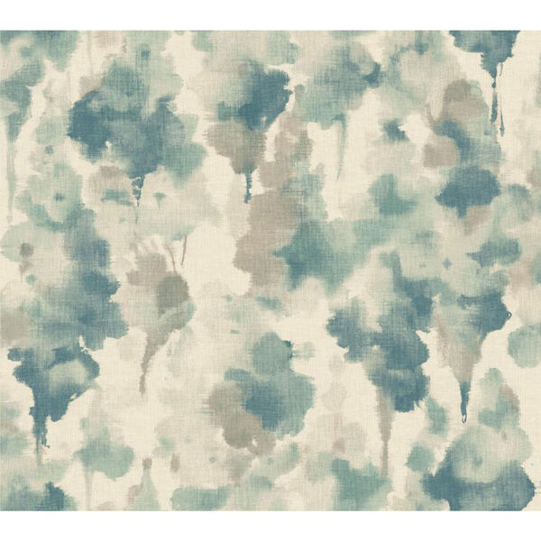 Candice Olson Modern Nature off White and Dark Blue Mirage Wallpaper: Sample Swatch Only, image 1