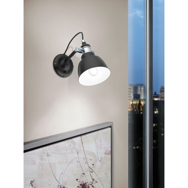 Thornford Matte Black and Chrome One-Light Wall Sconce, image 2