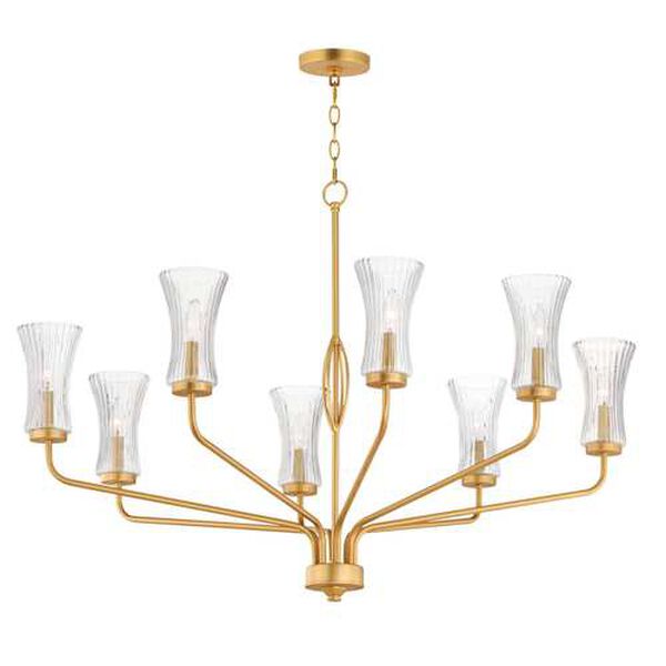 Camelot Natural Aged Brass Eight-Light Chandelier, image 1