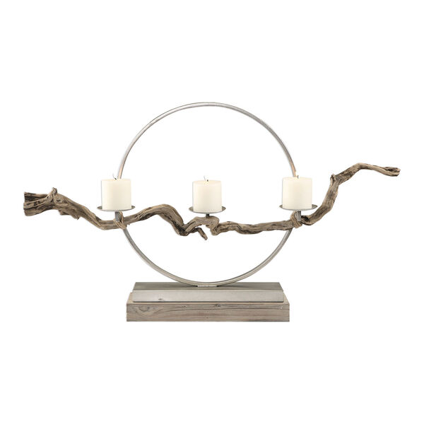 Ameera Silver Champagne Twig Candleholder, image 1