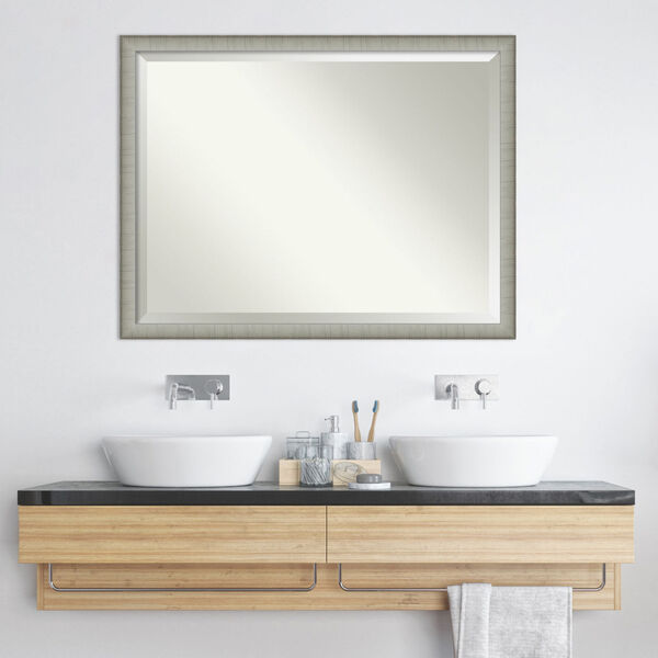 Elegant Pewter 43W X 33H-Inch Bathroom Vanity Wall Mirror, image 6