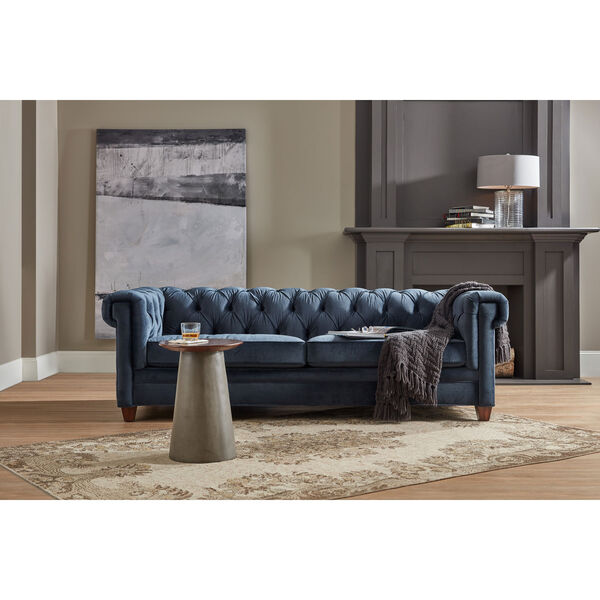 Chester Blue Fabric Stationary Sofa, image 2