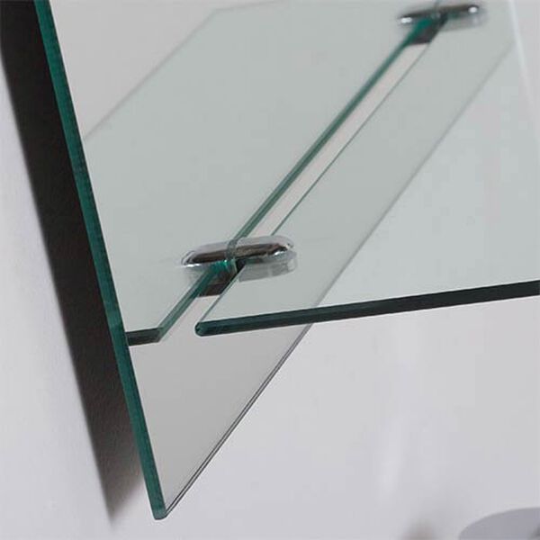 Roland Crowned Top Frameless Wall Mirror with Shelf, image 3