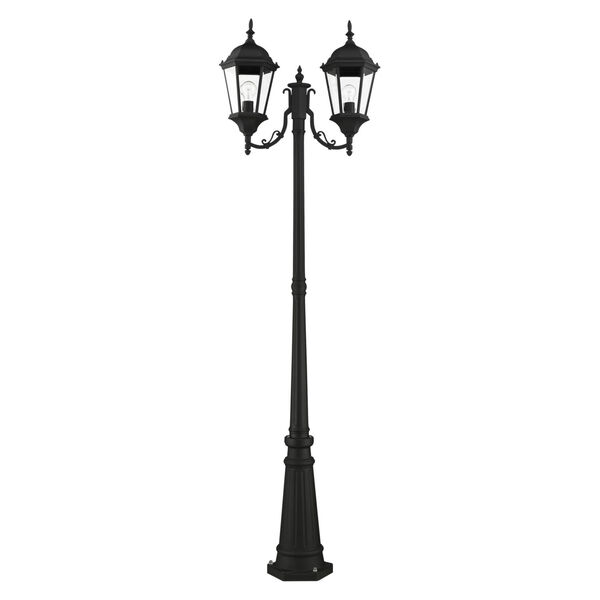 Hamilton Textured Black Two-Light Outdoor Post Lantern, image 2