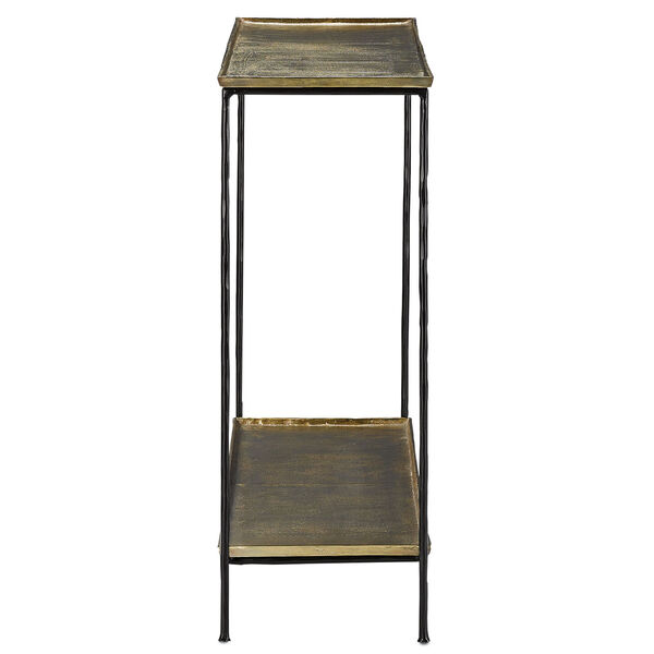 Boyles Black Iron and Antique Brass  Console Table, image 2