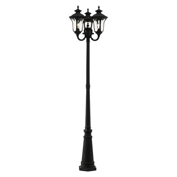 Oxford Textured Black 23-Inch Three-Light Outdoor Post Lantern, image 1