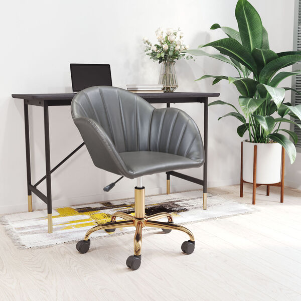 Sagart Gray and Gold Office Chair, image 2