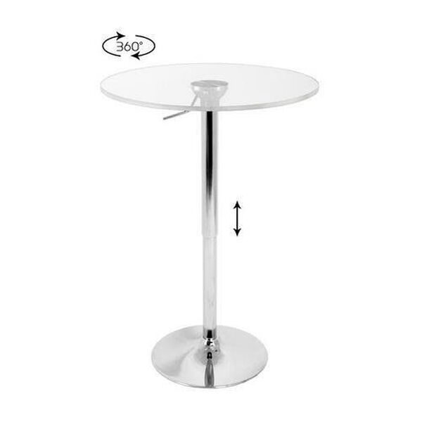 Clear Acrylic Adjustable Bar Table w/ Clear Top, image 1