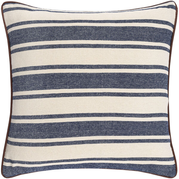 Charlize Dark Blue, Beige and Dark Brown 18-Inch Pillow, image 1