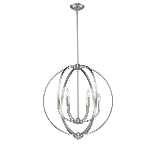 Colson Pewter Six-Light Chandelier, image 2