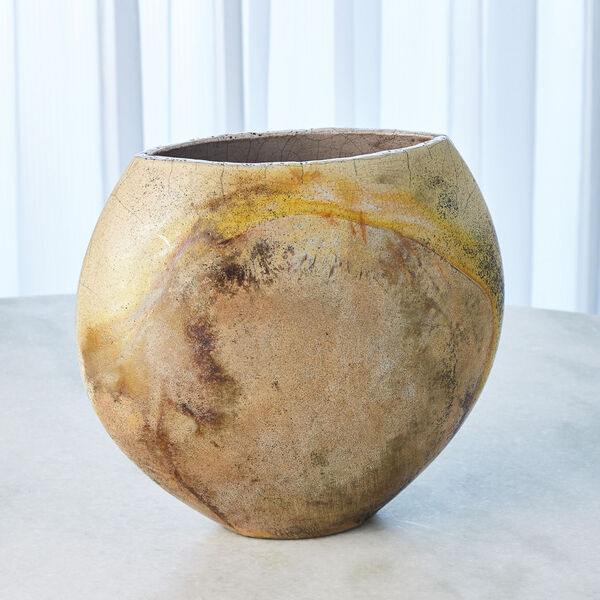 Raku Golden Round Vase, image 5