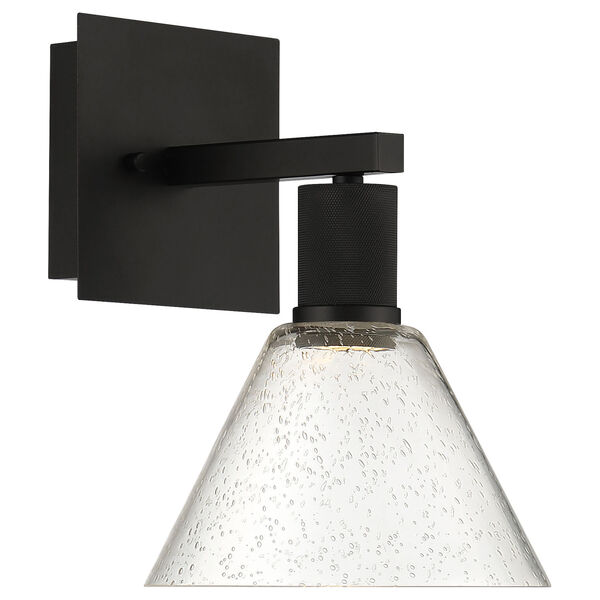 Port Nine Black Outdoor Intergrated LED Wall Sconce with Clear Glass, image 1