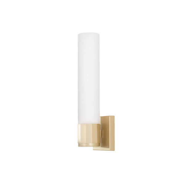 Sutton Soft Gold One-Light Sconce with Soft White Glass, image 1