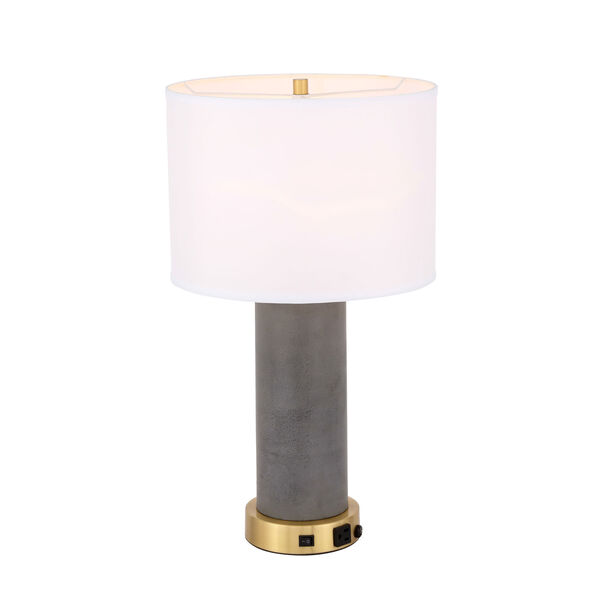 Chronicle Brushed Brass and Grey 14-Inch One-Light Table Lamp, image 6