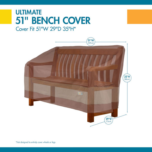 Ultimate Mocha Cappuccino 51-Inch Patio Bench Cover, image 2