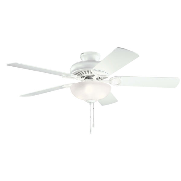 Sutter Place Select Matte White 52-Inch Three-Light Ceiling Fan, image 1