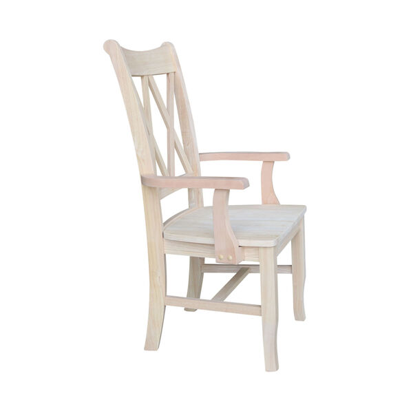 Beige Double X-Back Chair with Arms, image 3