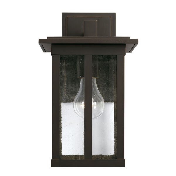 Barrett Oiled Bronze One-Light Outdoor Wall Lantern with Antiqued Glass, image 2