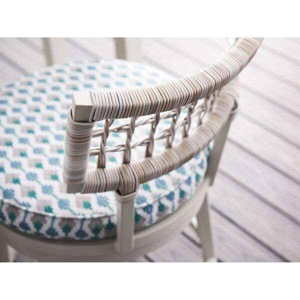 Seabrook White and Blue Swivel Counter Stool, image 3