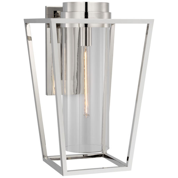 Presidio Medium Bracketed Sconce in Polished Nickel with Clear Glass by Ian K. Fowler, image 1