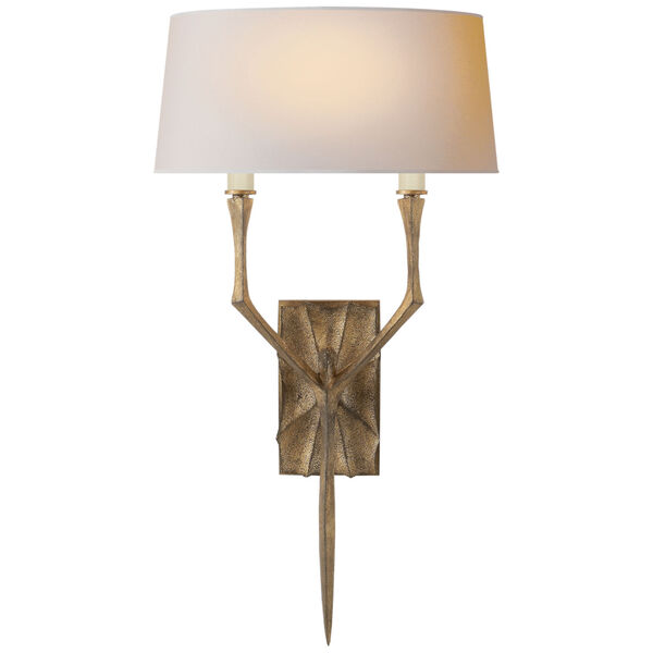 Bristol Large Sconce in Gilded Iron with Natural Paper Shade by Studio VC, image 1