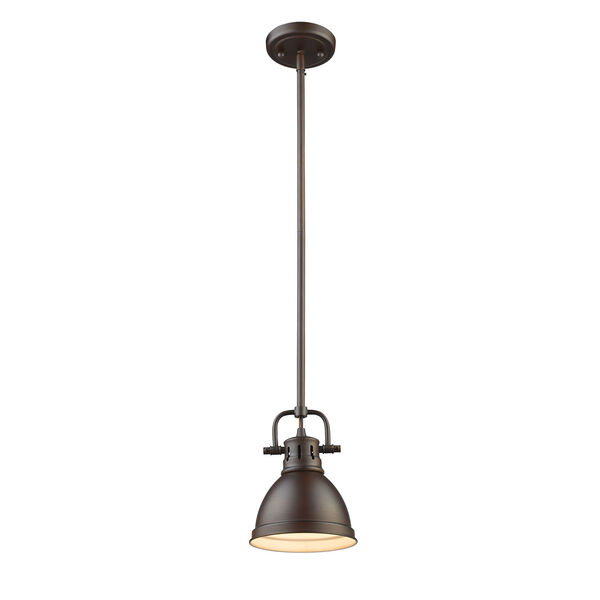 Duncan Rubbed Bronze One-Light Mini Pendant with Rubbed Bronze Shade, image 2