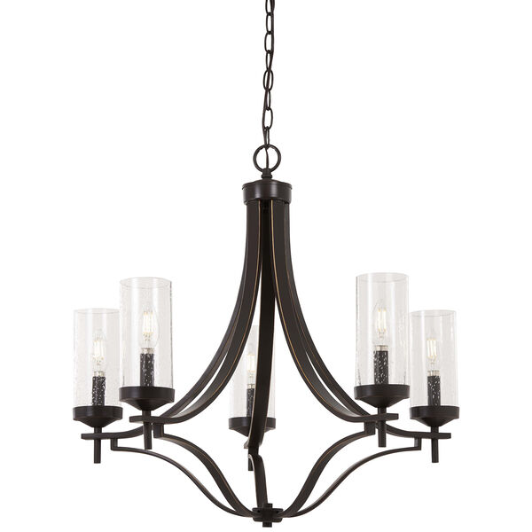 Elyton Downton Bronze with Gold Highlight Five-Light Chandelier, image 1