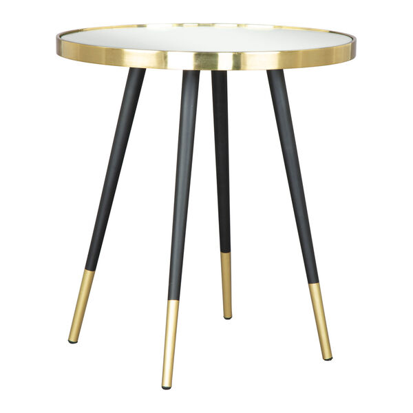 Particle Black, Gold, Mirror, Black and Gold Side Table, image 1