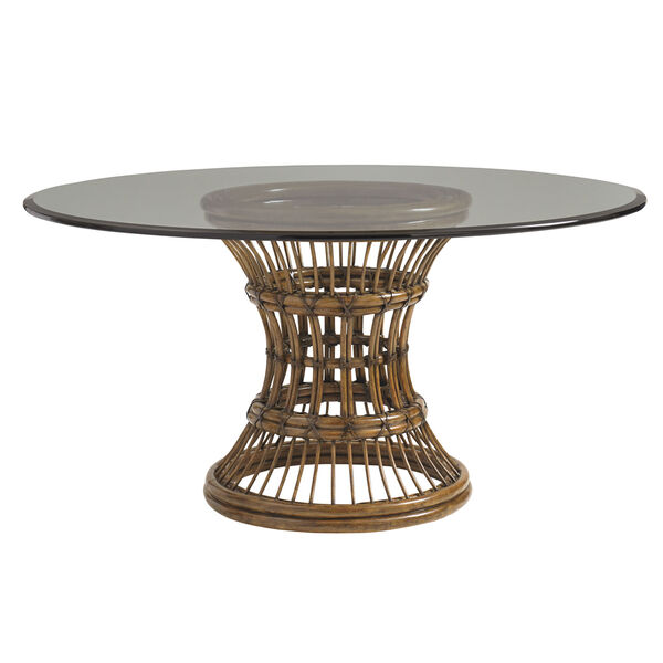 Bali Hai Brown Latitude Dining Table with 60 In. Glass Top, image 1