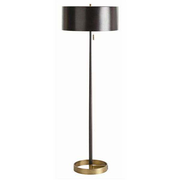 Violetta Vintage Brass and Black Iron Floor Lamp, image 1