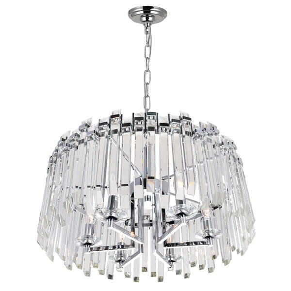 Henrietta Chrome Six-Light Chandelier with K9 Clear Crystals, image 2
