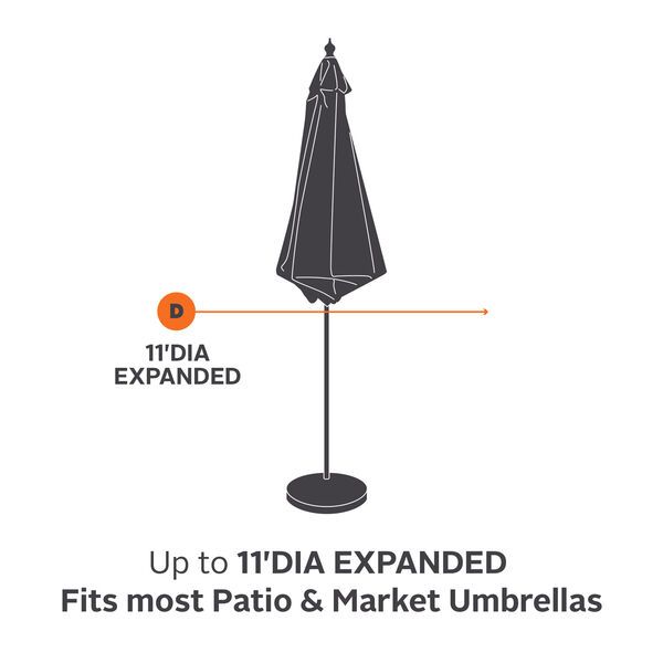 Maple Taupe One-Size Patio Umbrella Cover, image 2
