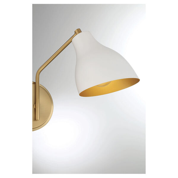 Chelsea White with Natural Brass 10-Inch Two-light Wall Sconce, image 6
