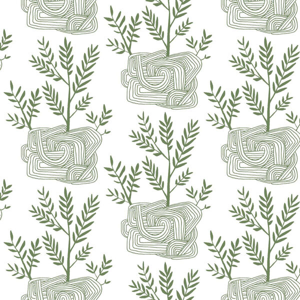 Risky Business III Green Seedlings Peel and Stick Wallpaper - SAMPLE SWATCH ONLY, image 2