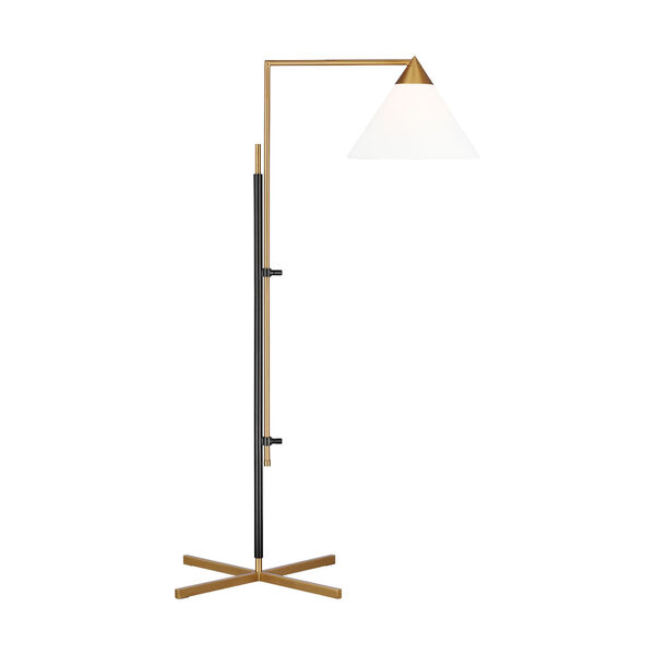 Franklin Burnished Brass One-Light Task Adjustable Floor Lamp, image 1