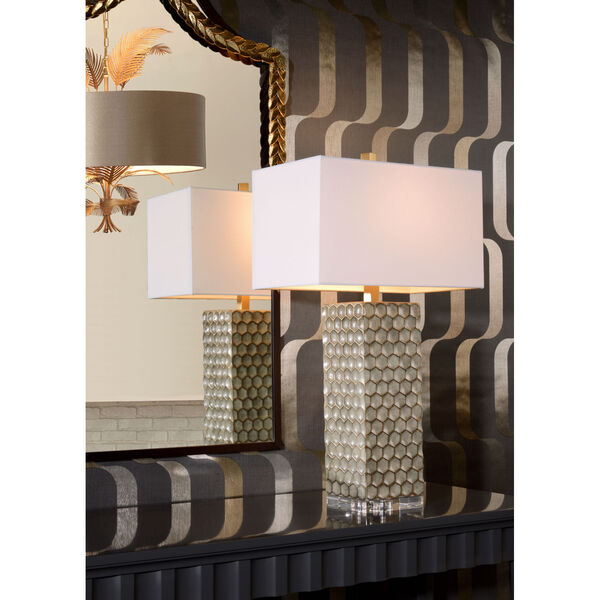 Off White and Gray One-Light  Keegan Lamp, image 5