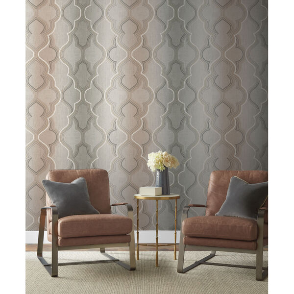Damask Resource Library Brown 27 In. x 27 Ft. Modern Ombre Wallpaper, image 1